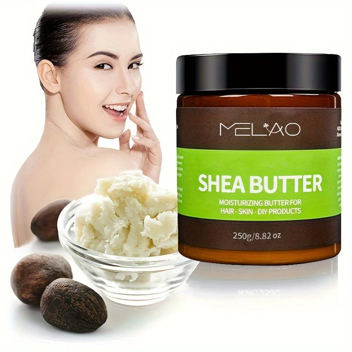 MELAO Organic Shea Butter for Body & Face Organic , 100% Raw & Unrefined to Soften, Smooth & Boost Radiance