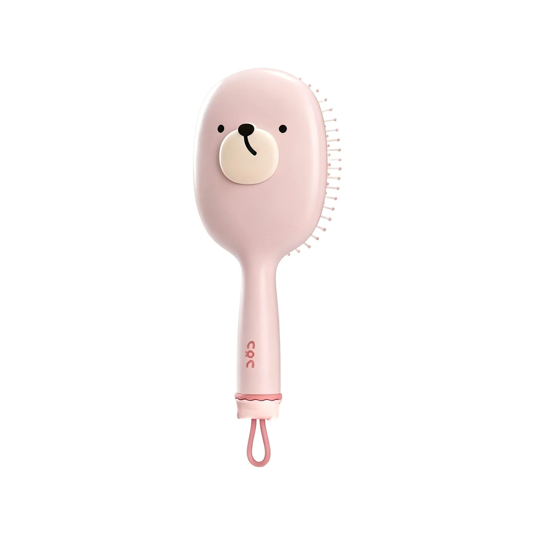 Cute Air Cushion Hair Brush with Built-in Cleaning Brush, Detangling Paddle Brush with Scalp Massage Tips for Women Long Hair