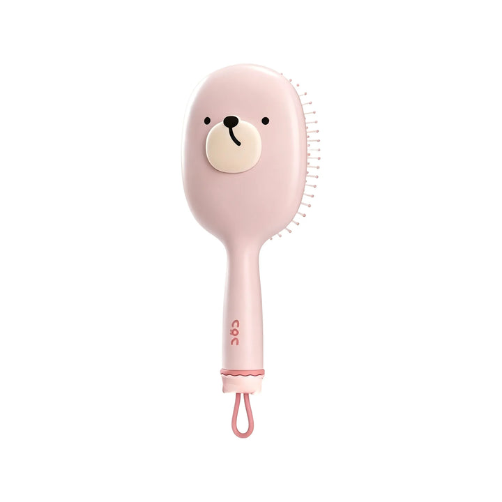 Cute Air Cushion Hair Brush with Built-in Cleaning Brush, Detangling Paddle Brush with Scalp Massage Tips for Women Long Hair