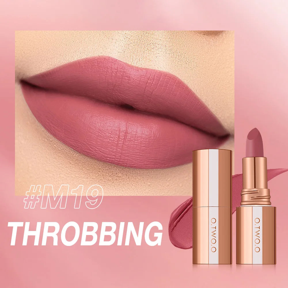 O.TWO.O Matte Lipstick Long Lasting Waterproof Lip Stick Smudge-free Classic Highly Pigmented Velvet Finish Lip Tint Makeup
