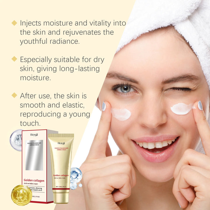 24k Gold Collagen Face Cream Lifting Firming Anti Wrinkle Fade Fine Lines Brightening Smooth Pores Hydrating Moisturizing Cream