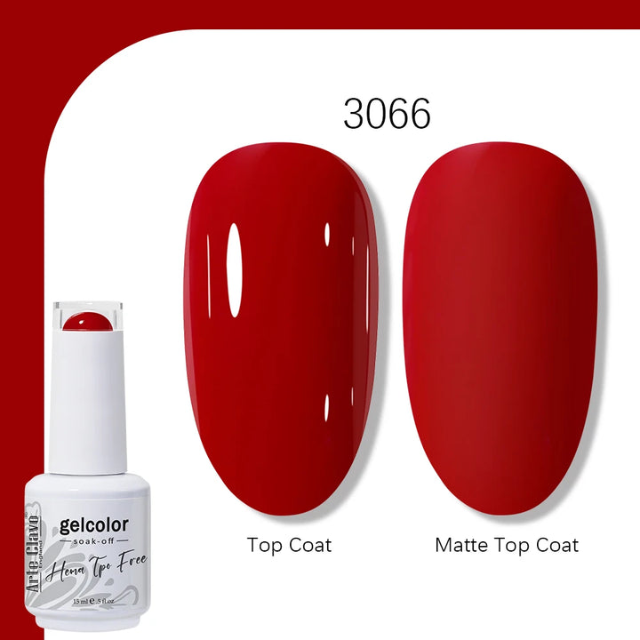 Arte Clavo Solid Color Gel Nail Polish 15ml Soak Off UV LED Gel Semi-Permanent Glitter Polish For Manicure Nail Art Salon Gel
