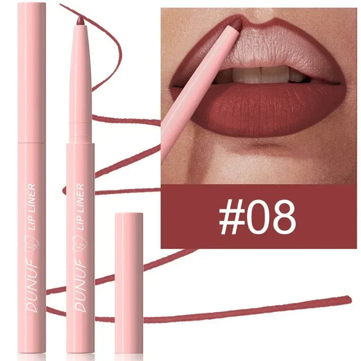 12color Velvet Matte Lip Liner for Easy Coloring Lip Makeup Nude Red Brown Tint Lipliner Soft Smooth Lasting Lipliner Crayon Set