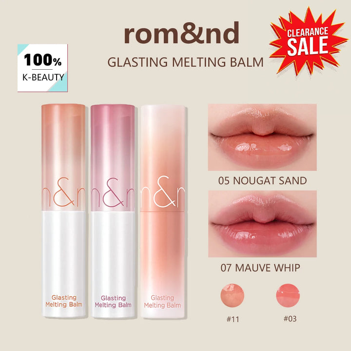 [ClearanceSale] rom&nd GLASTING MELTING BALM,Plumping Hydration,Lightweight Feel,Transparent Look,Korean Cosmetic,Korean Makeup