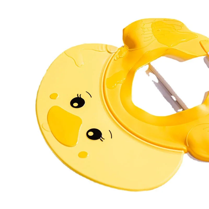 Baby Shampoo Cap Cute Duck Shape Adjustable Size Baby Shower Children's Waterproof Wide Brim Ear Protection Shower Cap Sun Hat