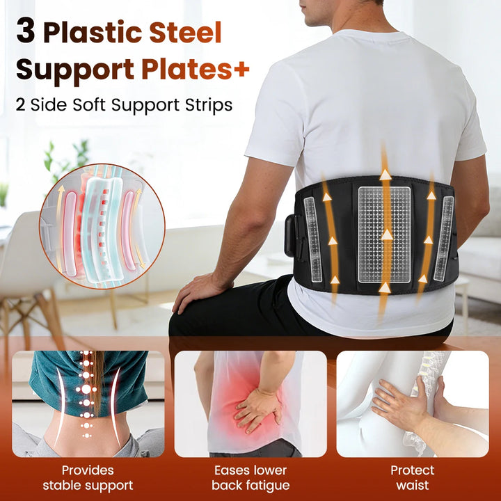 Heated Waist Belt 3 Levels Heated Vibration Massage Lumbar Support Brace Waist Massage Belt Heating Pad for Women Menstrual