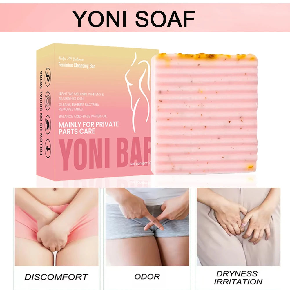 100g Yoni Soap for Cleansing Vaginal Care Ph Balance Strawberry Remove Odor Deep Female Private Parts Handmade Soap