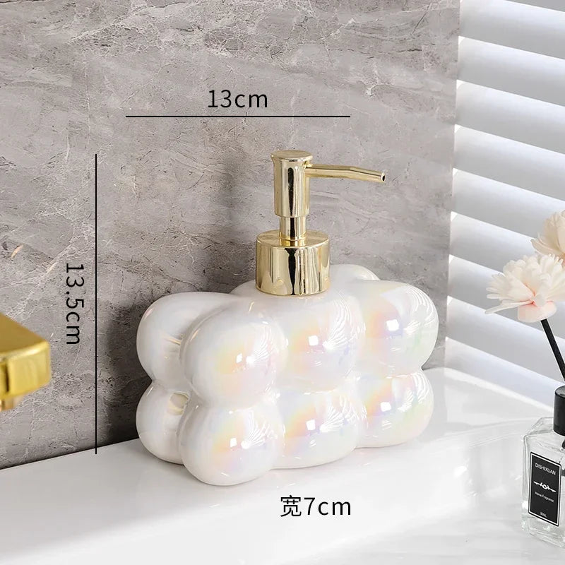 Luxury Bathroom Decor Set Ceramic Mouthwash Cup Lotion Bottle Sub Bottling Shower Gel Shampoo Bottle Bathroom Accessories Set