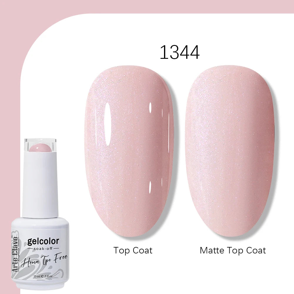 Arte Clavo Solid Color Gel Nail Polish 15ml Soak Off UV LED Gel Semi-Permanent Glitter Polish For Manicure Nail Art Salon Gel