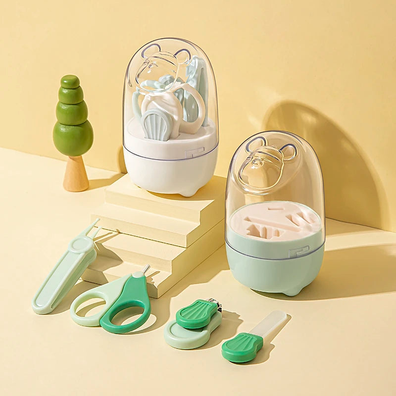 New 4-in-1 Baby Nail Care Set with Box, Baby Grooming Kit: Nail Clipper, Scissor, Nail File & Tweezer, Perfect for Outdoor Trave