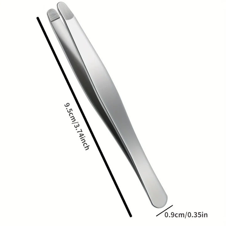 Heavy-Duty Stainless Steel Professional Eyebrow & Facial Hair Tweezers with Sharp Tips - Compatible for Eyebrows, Beards  Gift
