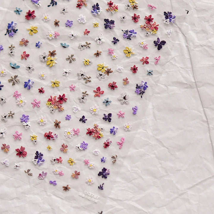 1pcs Dream Flower Window Shell Light Nail Art Stickers Japanese Flower Self Adhesive Stickers Press On Nails Decoration Decals