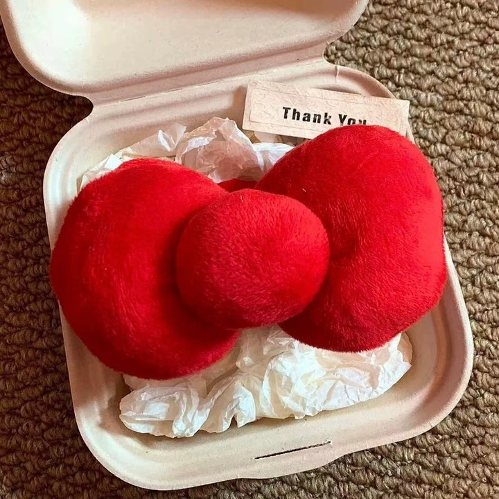 Creativity Extra Large Bow Hair Clip Twist Clip Filling Cotton Banana Clip Red Girly Hair Accessory