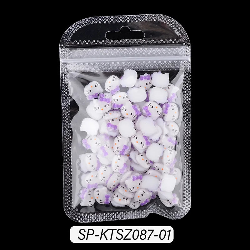 3D Cute Sanrio Family Series Nail Art Jewelry Decor Cartoon Hello Kitty Kuromi Nail Charms Rhinestone Gems Ornament Accessories