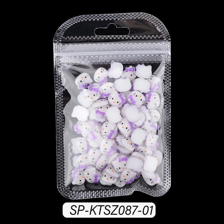 3D Cute Sanrio Family Series Nail Art Jewelry Decor Cartoon Hello Kitty Kuromi Nail Charms Rhinestone Gems Ornament Accessories