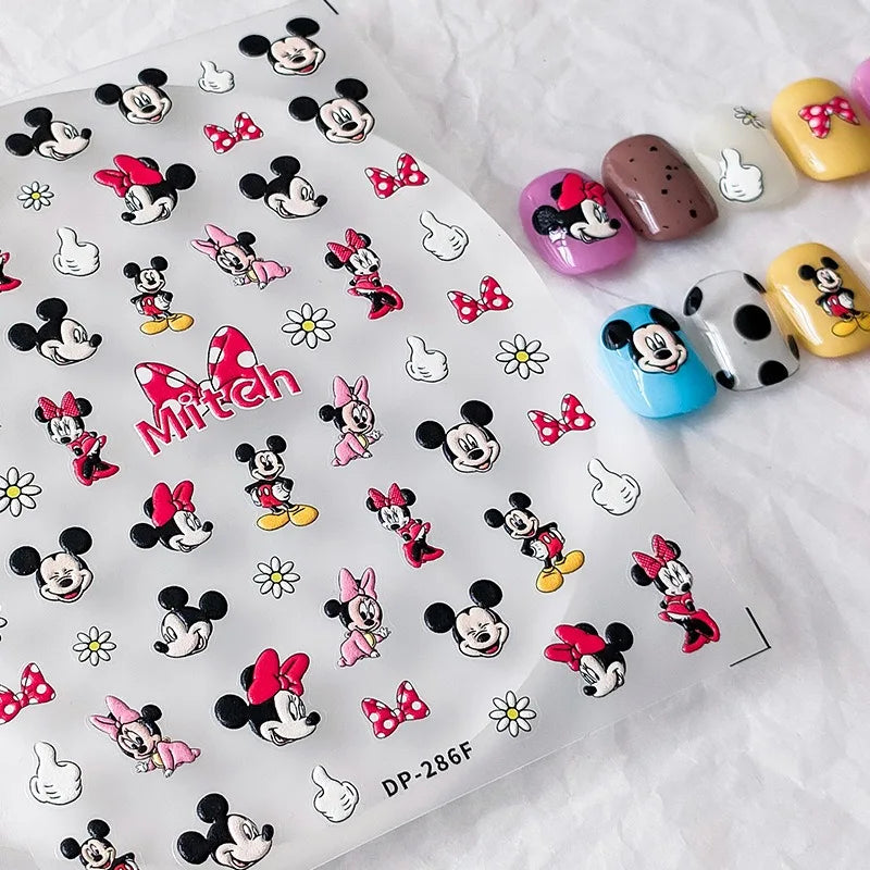 Disney Princess Cartoon 5D Nail Stickers Nail Art Decoration Frozen Snow White Nail Art Stickers Nail Supplies
