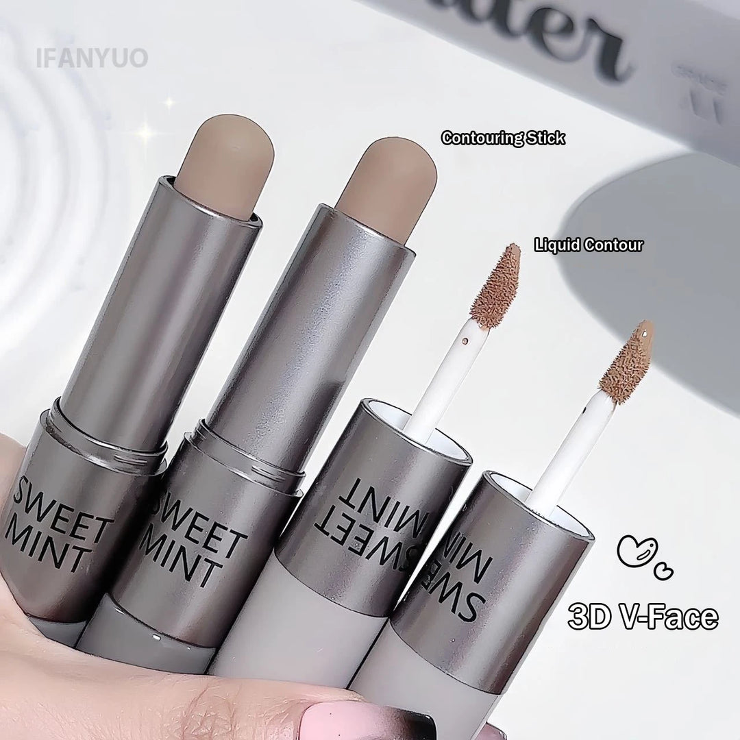 Moisturizing Matte Concealer Contour Stick Smooth Lasting 3D Nose Shadow Waterproof Face Highlight Brighten Contour Makeup