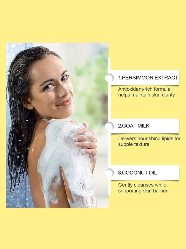 OceAura Persimmon & Goat Milk Nourishing Body Soap - Gentle Hydration, Deep Cleansing & Skin Revitalization