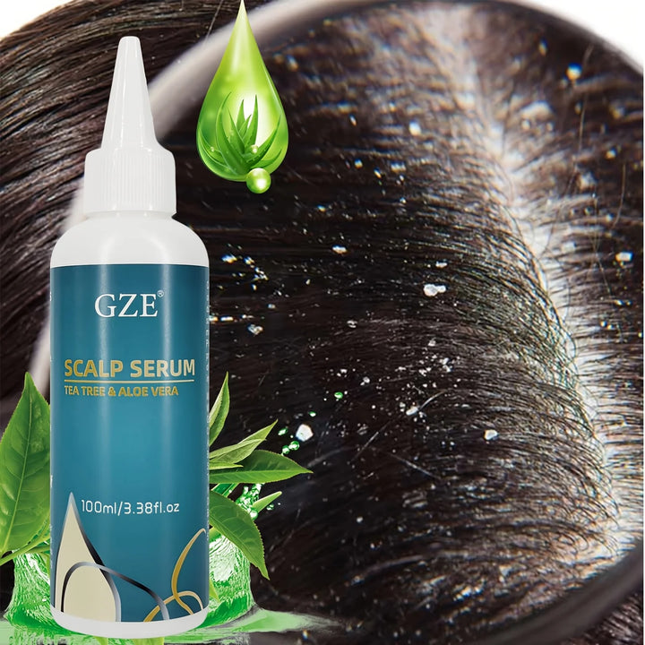 GZE Scalp Serum With Tea Tree & Aloe Vera Leave-In Conditioner Remove loose dandruff flakes For Dry Scalp for Women and Men