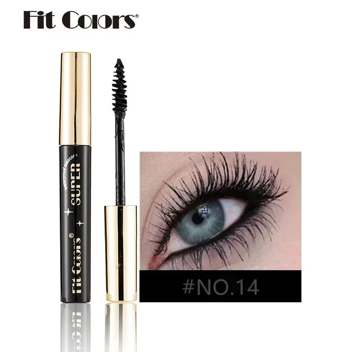 Color Mascara 14 Thick Curl Waterproof Non-smudding Natural Long Lasting Blue White Green Pink Black  Eye Makeup