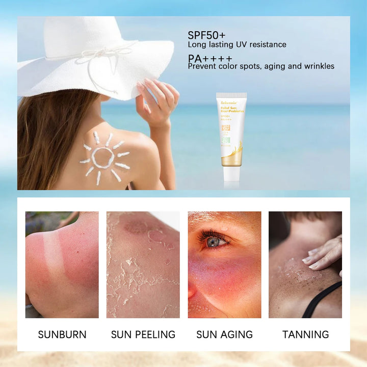 Lakerain SPF50+ Rice+Probiotics Sunscreen Skin Protection Refreshing Makeup Sunscreen Cream UV Resistance Facial Sunscreen New