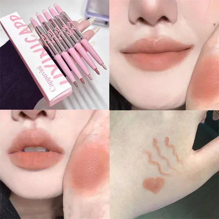 Lipliner Pencil Matte Velvet Lip Liner Pen Outline Lip Shape Lipstick Pen Waterproof Lasting Non-stick Cup Nude Lip gloss Makeup