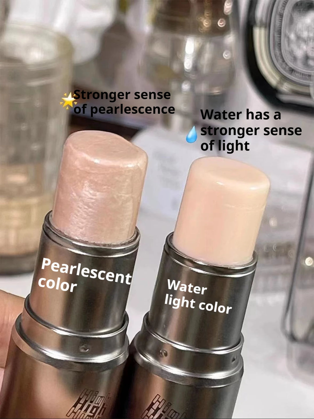 KAXIER High Gloss Stick Highlight Blush Water Light Shimmer Waterproof Sweatproof Face Contour Illuminator Brighten Rouge