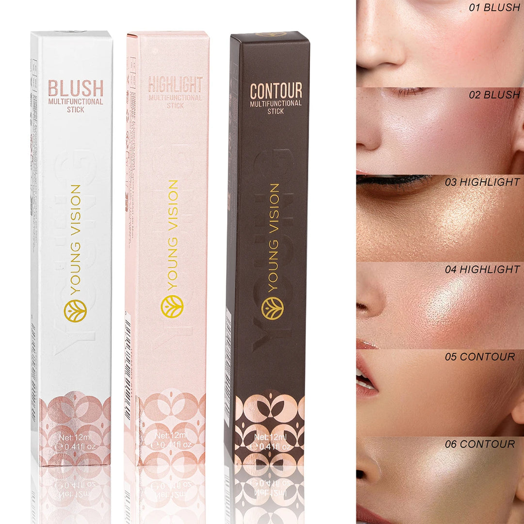 6-colour cushion cotton blush, skin-friendly highlighter that is not irritating, blends naturally without clumping.