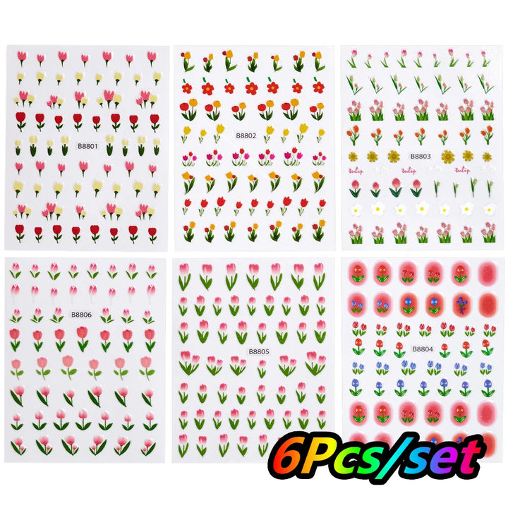 4/6Sheet/Kit Holographic Rainbow Love Heart Nail Sticker 3D Laser Heart Nail Decal Self-Adhesive Love Heart Manicure Slider &*&