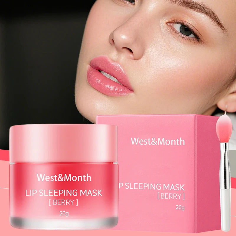 West&Month Repair Lip Sleeping Mask Moisturizing & Nourishing Night Repair Peeling Lip Mask Light Lip Lines Lipstick 20g