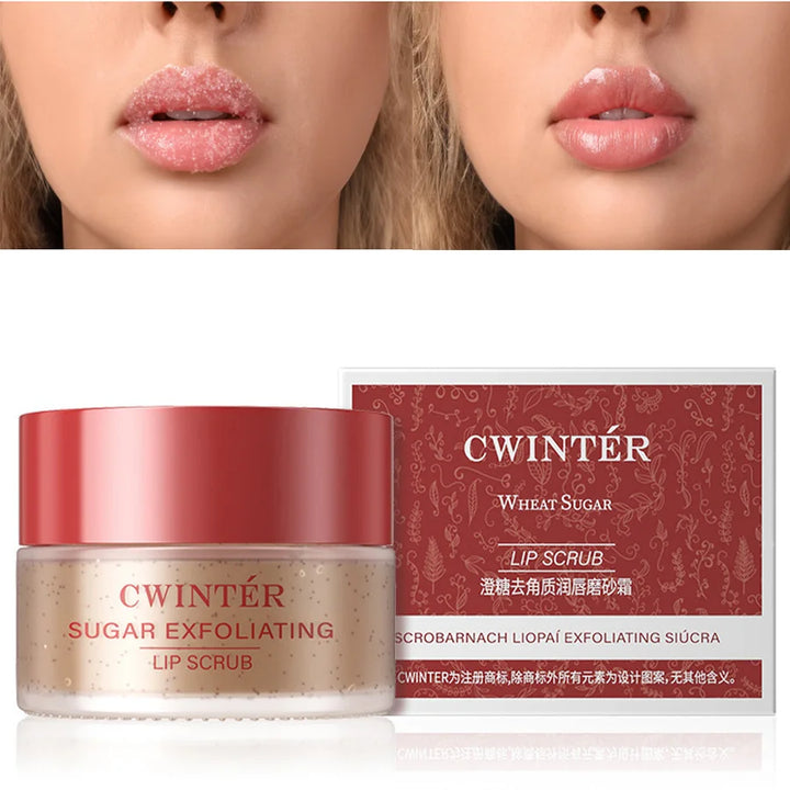 Lip Exfoliator Scrub and Moisturizer, Sugar Scrubs, Overnight Hydration & Softening, Brighten and Dark Lips Soothing Dryness