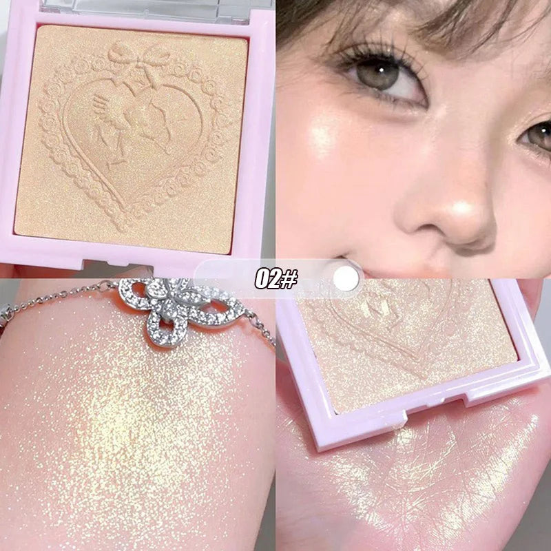 Champagne White Highlighter Powder Body Shiny Glitter Diamond Shimmer Brighten Highlight Face Contour Waterproof Lasting Makeup