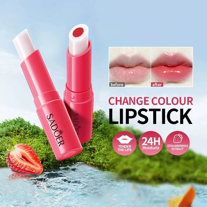 SADOER Warm Color Changing Moisturizing Lipstick Anti Wrinkle Mositurzing Nourishing Lip Balm Plumper Beauty Skin Care