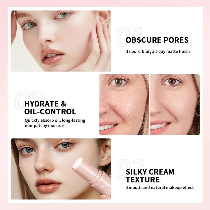 Lakerain Blur Stick Invisible Pore Base Stick Long Lasting Makeup Primer Stick Hydrate Covering Pores Oil Control Primer Stick