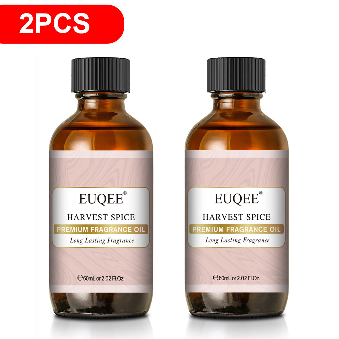 EUQEE 60ml Men's Fragrance Oils with Glass Dropper Leather Dragons Blood Forest Pine Chocolate Aroma Oils For Car Diffusion