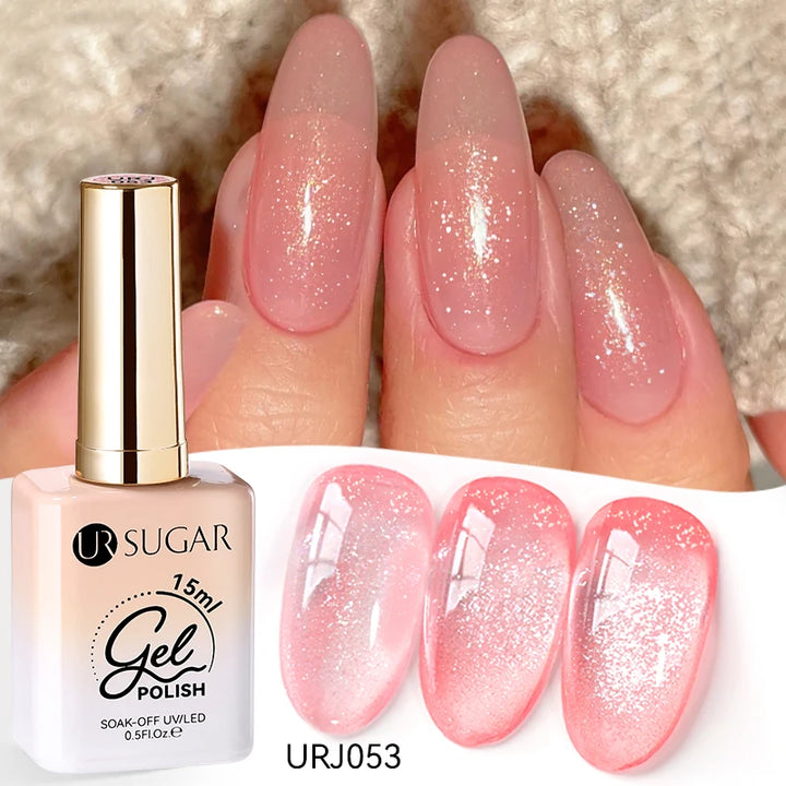 UR SUGAR 15ml Jelly Milky White Translucent Color Gel Polish Semi Permanent UV Gel Nail Art Soak Off Gel Varnish Latest Fashion