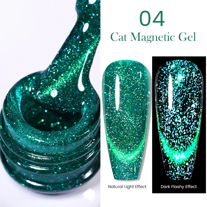 BORN PRETTY Sparkling Glass Bead Cat Magnetic Gel Nail Polish Flash White Spar Red Color Semi Permanent Soak Off UV Gel Varnish