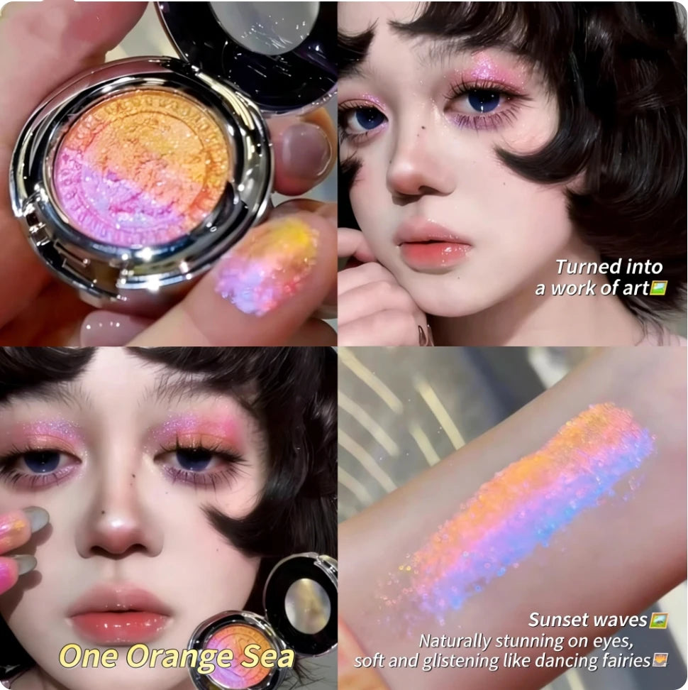 SheenEffect Chameleon Gradient Sparkle Eyeshadow  Long-Lasting Pigmented Highlighter Makeup Eyeshadow Sheen Effect