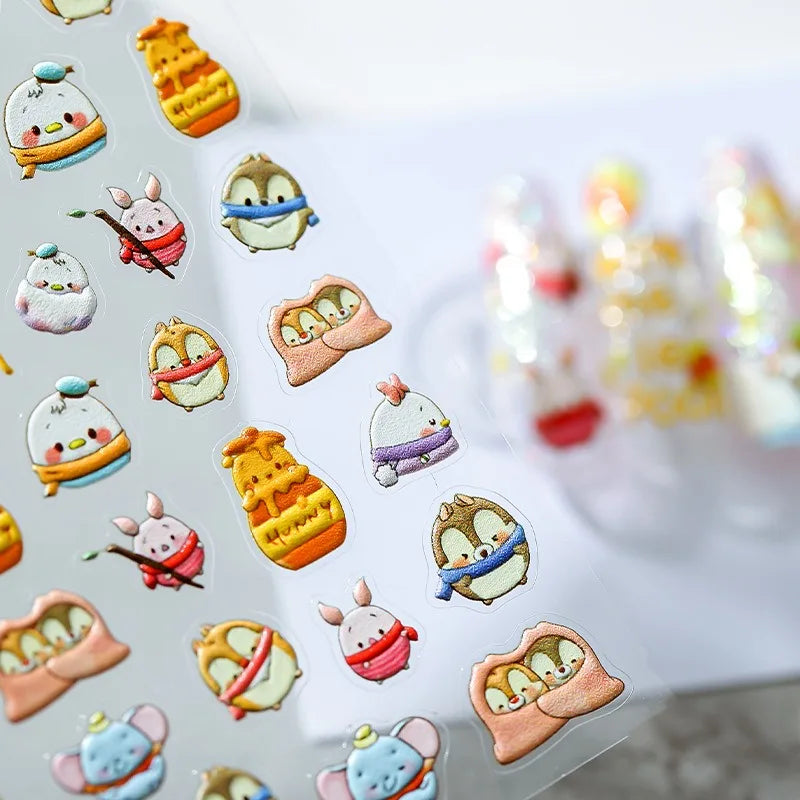 Disney Princess Cartoon 5D Nail Stickers Nail Art Decoration Frozen Snow White Nail Art Stickers Nail Supplies