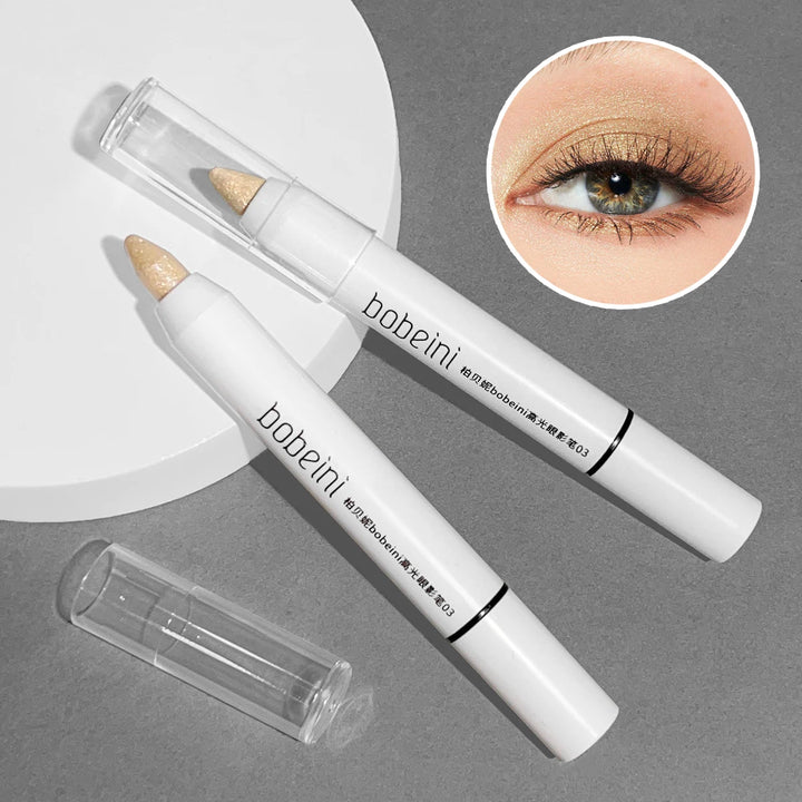 Eye Makeup Highlighter Pencil, Undereye Brightener Pencil, Dual-End Eye Shadow Stick, Smudge-Proof Eye Makeup