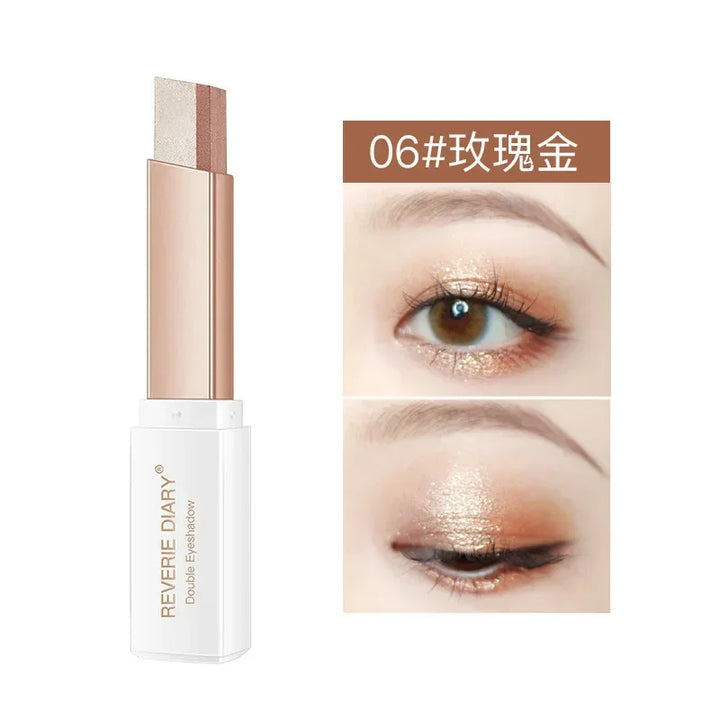 6 Colors Double Color Glitter Eye Shadow Stick Matte Eyeshadow Makeup Waterproof Bicolor Shimmer Cosmetics Beauty Makeup Tools
