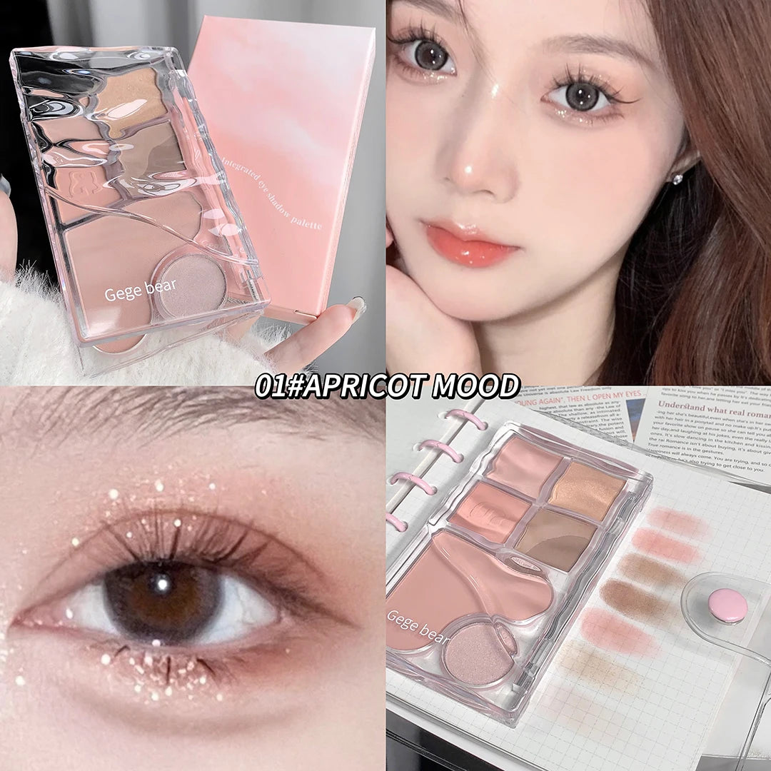 Six-Color Eyeshadow Light Shadow Integrated Eyeshadow Palette, Matte Pearlescent Pink, Long-Lasting Makeup, Pure Desire