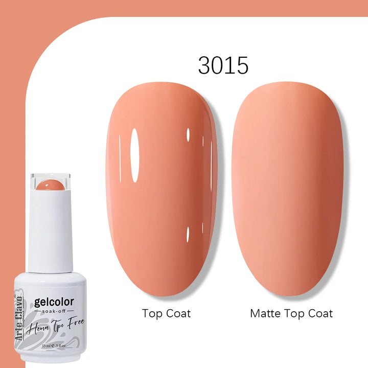 Arte Clavo Solid Color Gel Nail Polish 15ml Soak Off UV LED Gel Semi-Permanent Glitter Polish For Manicure Nail Art Salon Gel