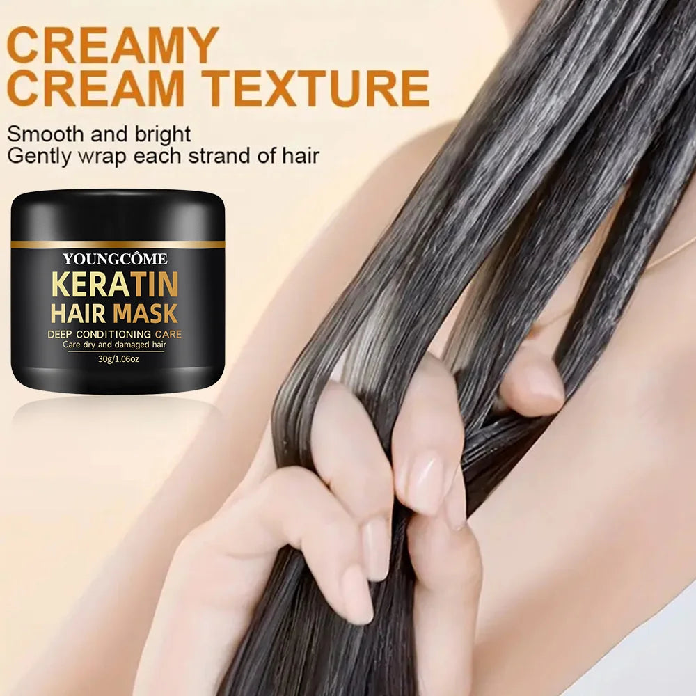 Natural Formula Keratin Hair Mask Repair Damage Dry Split Hair Nourishing Moisturizing Treatment Shiny Deep Hair Care Mask