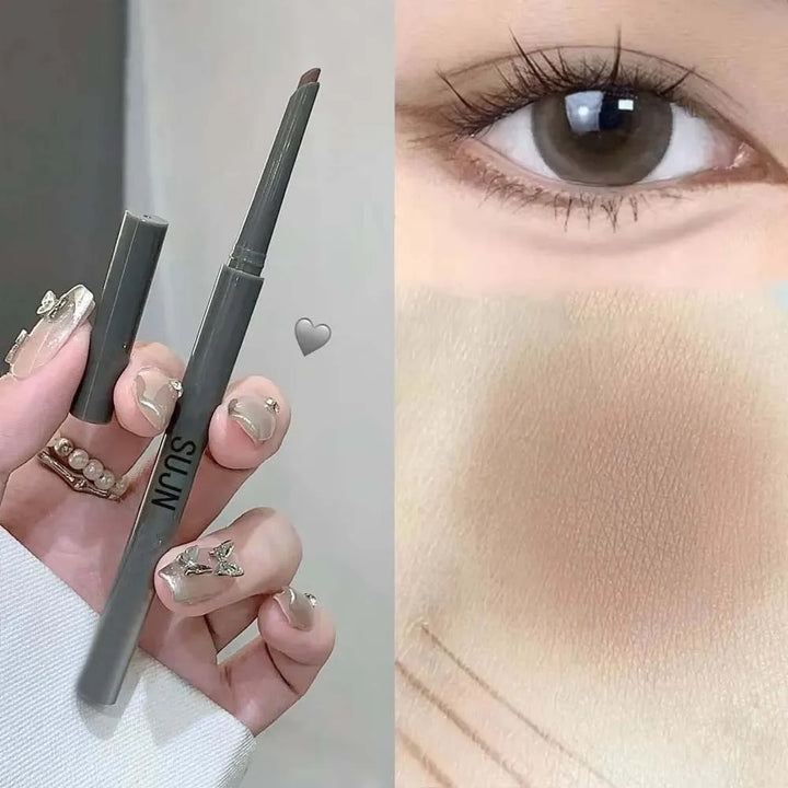 1Pc Matte Wine Red Silky Long-lasting Eye Liner Gel Pencil Lasting Smooth Easy To Color Waterproof Flat Head Eyeliner Eye Makeup