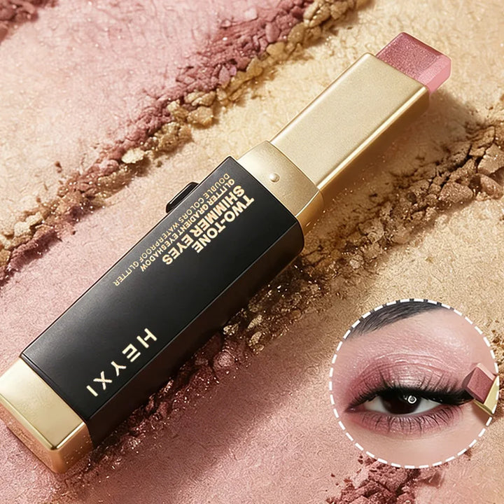 Double Color Eye Shadow Stick, Naturally Tinged, Not Easy to Mottle Off Makeup, Pure Color, Create Natural Makeup Effect