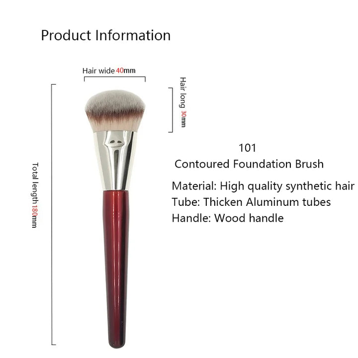 1pc 101 Contoured Foundation Makeup brushes Angled Liquid Base Concealer Make up brushes Red wood handle cosmetic tools 506