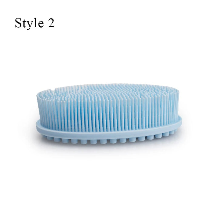 Exfoliating Sponge Dead Body Scrubber Skin Head Washing Brush Comb Silicone Bristle Bath Brush Scalp Massager Bath Tool Hygienic