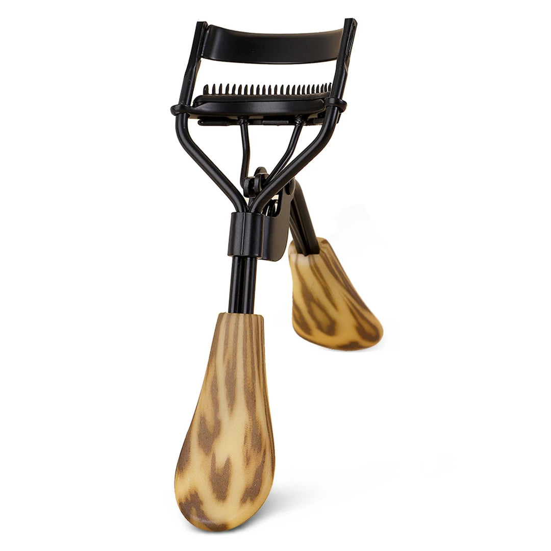 1PC portable eyelash curler, stainless steel leopard print handle eyelash curler, eyelash curling tool