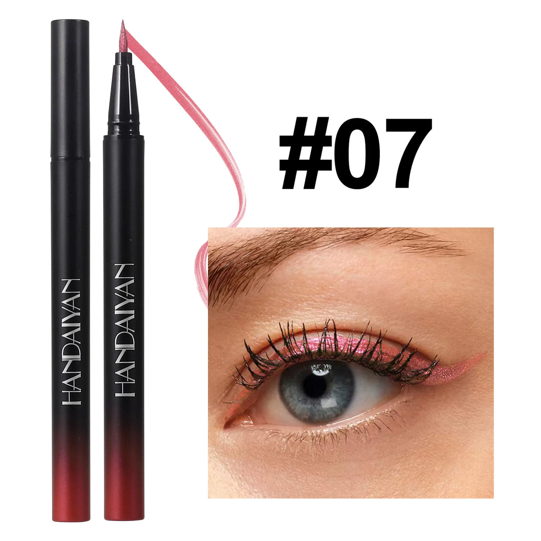 Waterproof Glitter Luster Liquid Eyeliner Pencil Long Lasting Purple Pink Blue Metallic Eye Liner Pen Cosmetic Makeup for Eyes